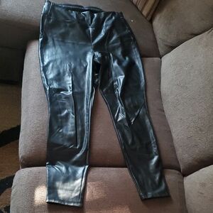 GAP Black Faux Leather Pants size Large